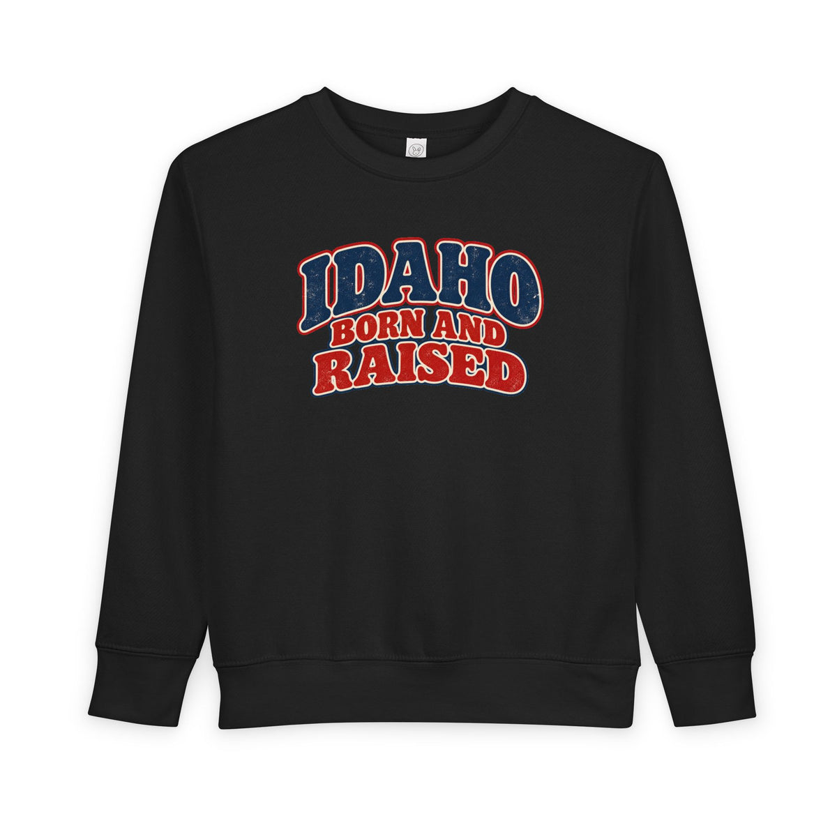 Idaho Born and Raised Retro 1970s Unisex Toddler Sweatshirt