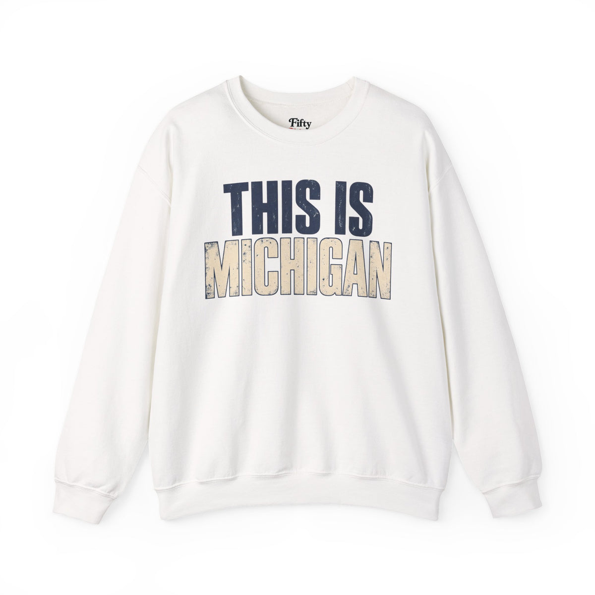 This is Michigan Unisex Crewneck Sweatshirt State Name Graphic