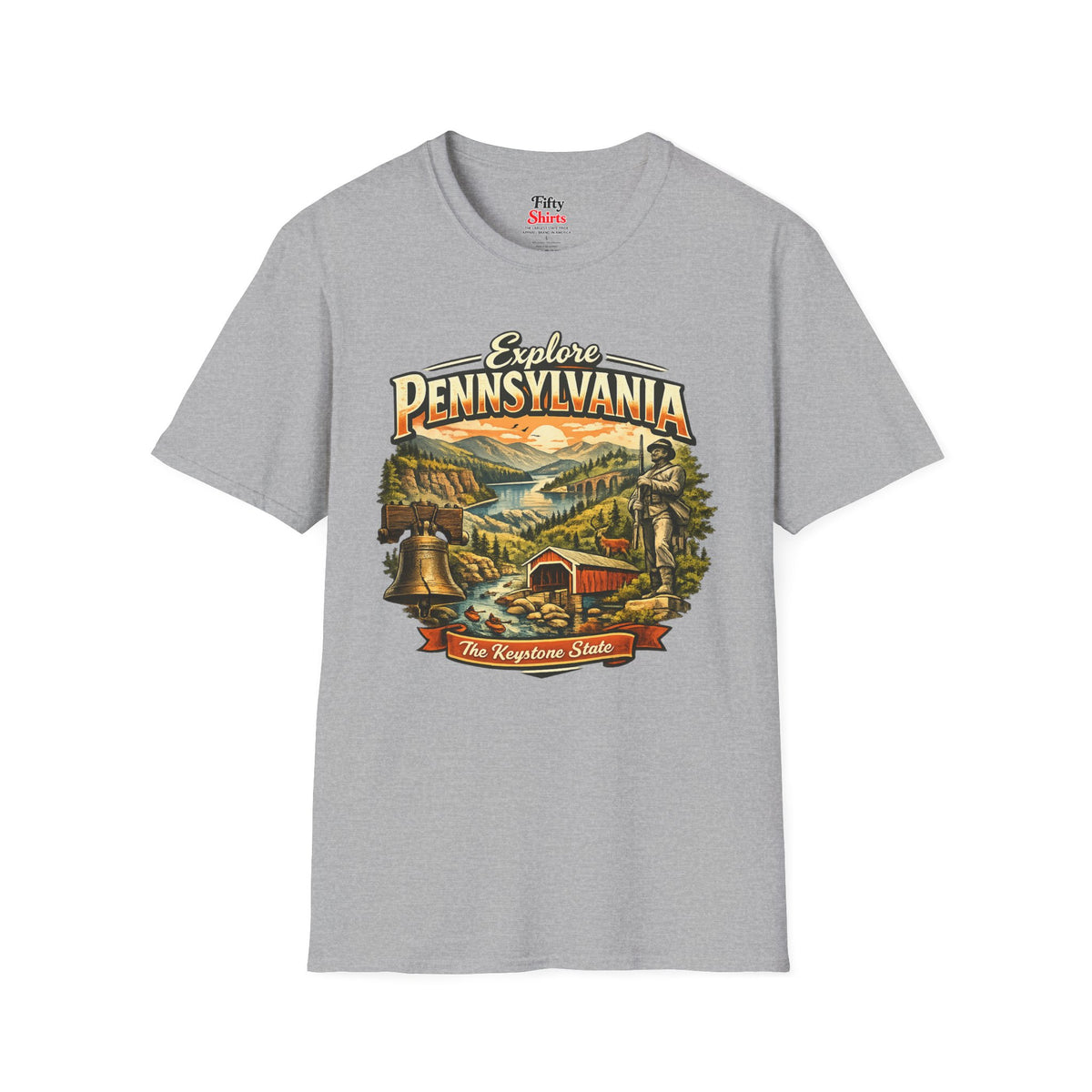 Explore Pennsylvania Unisex Softstyle T Shirt State Pride Graphic Tee Collections FS03