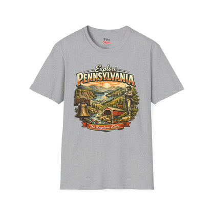 Explore Pennsylvania Unisex Softstyle T Shirt State Pride Graphic Tee Collections FS03