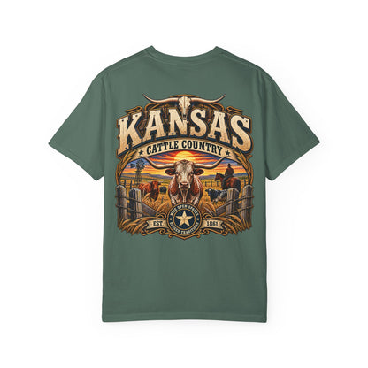 Kansas Cattle Country Unisex Comfort Color 1717 Streetwear Graphic Tee