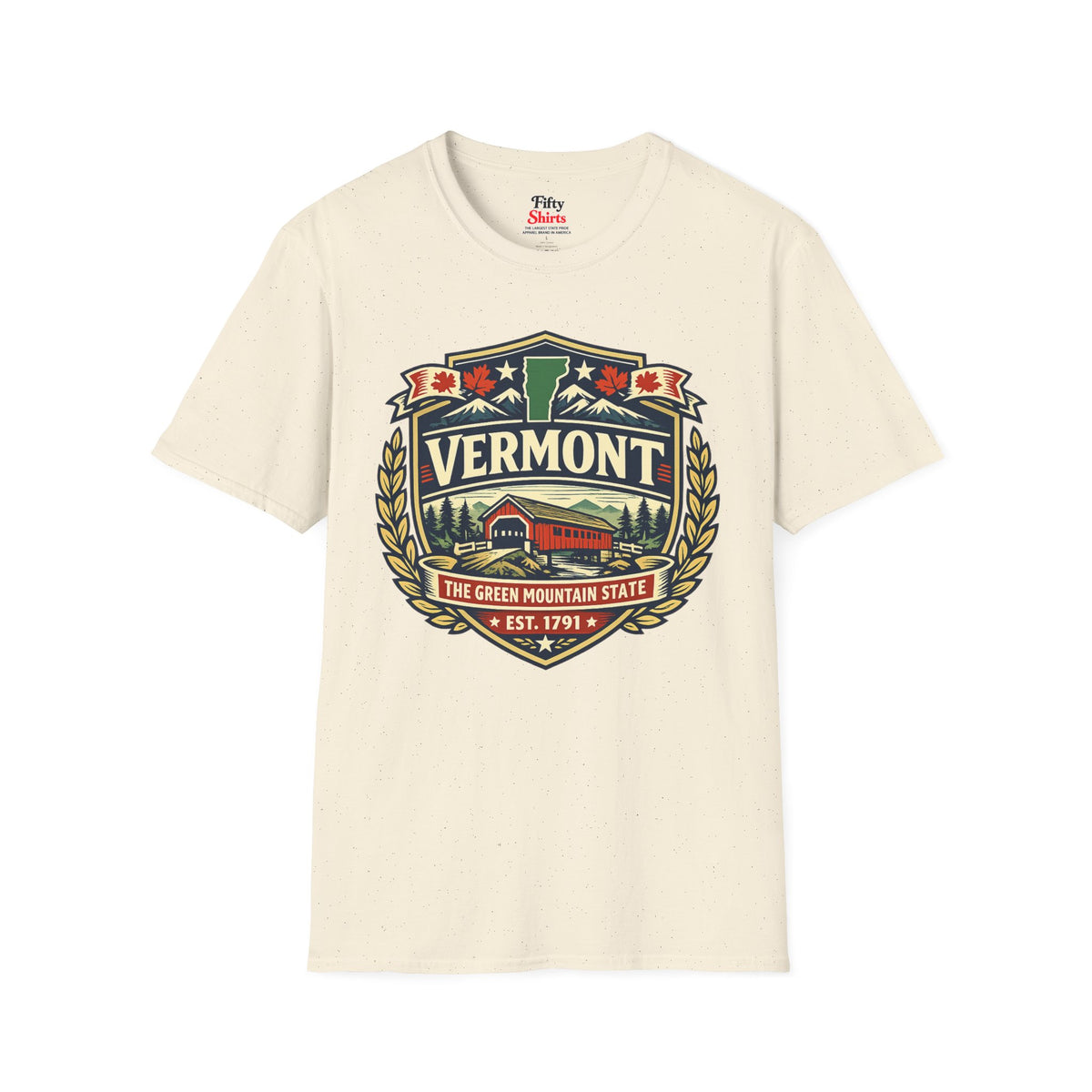 Vermont Heritage Badge Unisex Softstyle T Shirt State Pride Graphic Tee Collections FS03