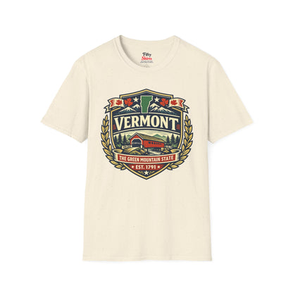 Vermont Heritage Badge Unisex Softstyle T Shirt State Pride Graphic Tee Collections FS03