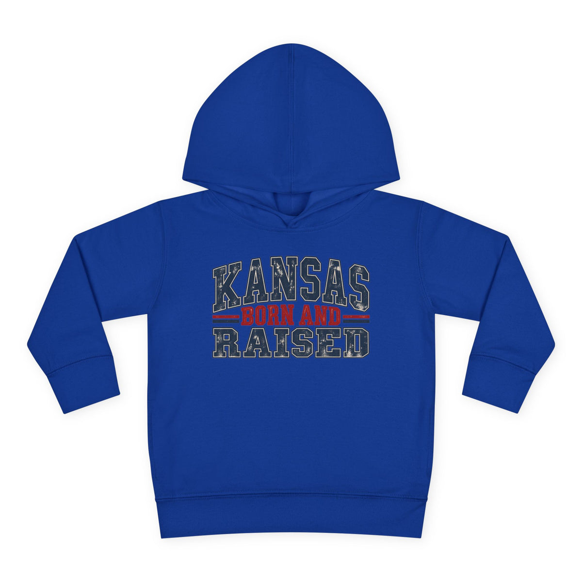 Kansas Born and Raised Vintage Americana Unisex Toddler Pullover Fleece Hoodie