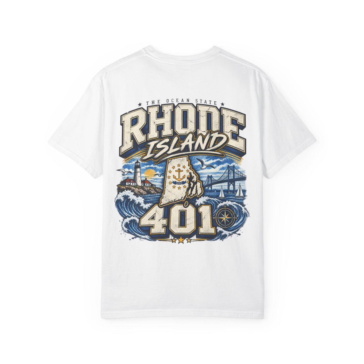 Rhode Island 401 Unisex Comfort Color 1717 Streetwear Graphic Tee