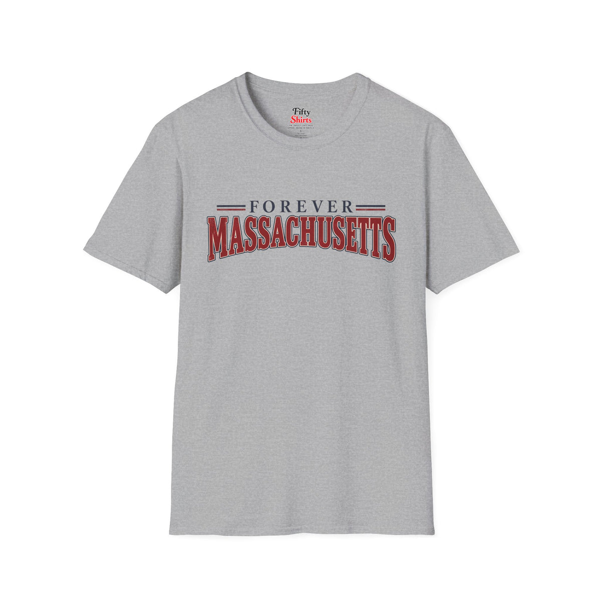 Forever Massachusetts Unisex Softstyle T Shirt State Name Graphic Tee