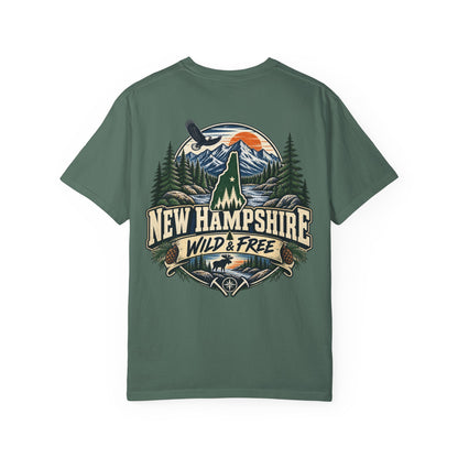 New Hampshire Wild & Free Unisex Comfort Color 1717 Streetwear Graphic Tee