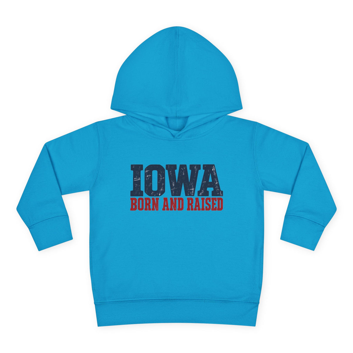Iowa Born and Raised Rustic Midwest Unisex Toddler Pullover Fleece Hoodie