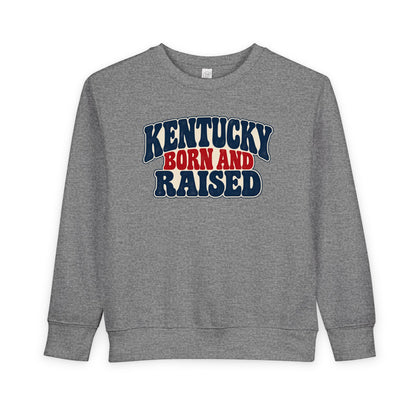 Kentucky Born and Raised Retro 1970s Unisex Toddler Sweatshirt