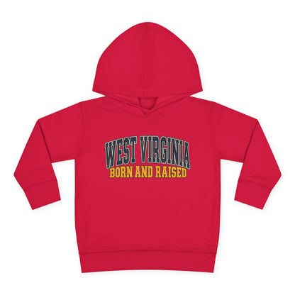 West Virginia Born and Raised Vintage Americana Unisex Toddler Pullover Fleece Hoodie