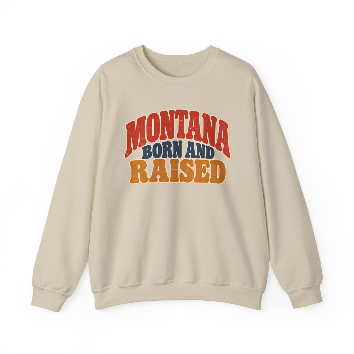 Montana Born and Raised Retro 1970s Unisex Sweatshirt Graphic
