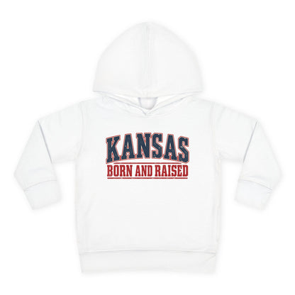 Kansas Born and Raised Small-Town Americana Unisex Toddler Pullover Fleece Hoodie