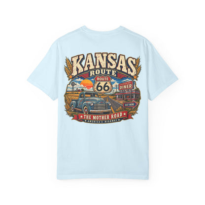 Kansas Route 66 Unisex Comfort Color 1717 Streetwear Graphic Tee