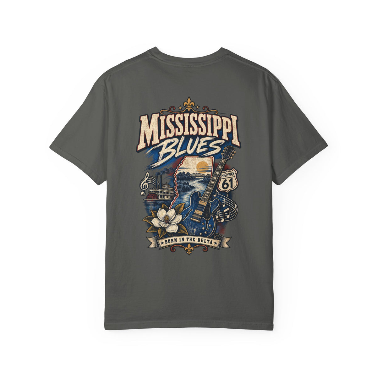 Mississippi Blues Unisex Comfort Color 1717 Streetwear Graphic Tee