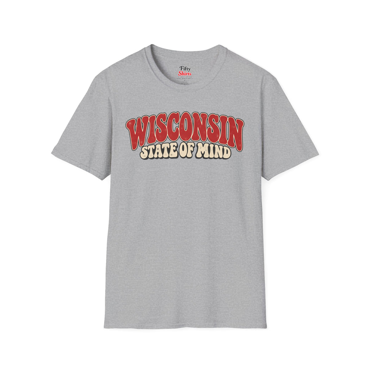 Wisconsin State of Mind Unisex Softstyle T Shirt State Name Graphic Tee