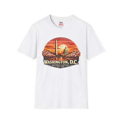 Washington D.C. Monument Sunset Unisex Softstyle T Shirt State Pride Graphic Tee Collections FS03