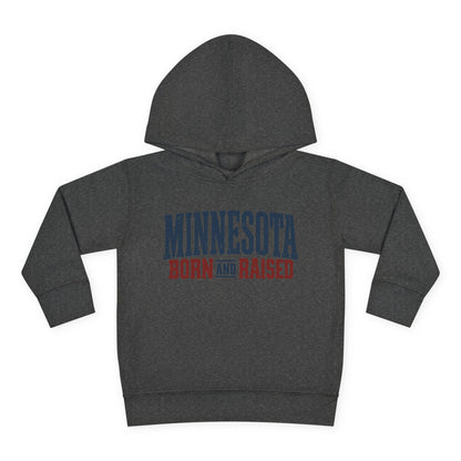 Minnesota Born and Raised Rustic Americana Unisex Toddler Pullover Fleece Hoodie