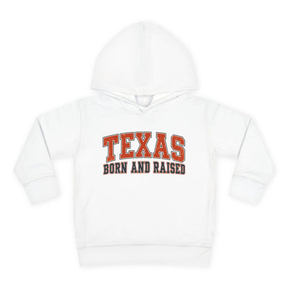 Texas Born and Raised Collegiate Unisex Toddler Pullover Fleece Hoodie