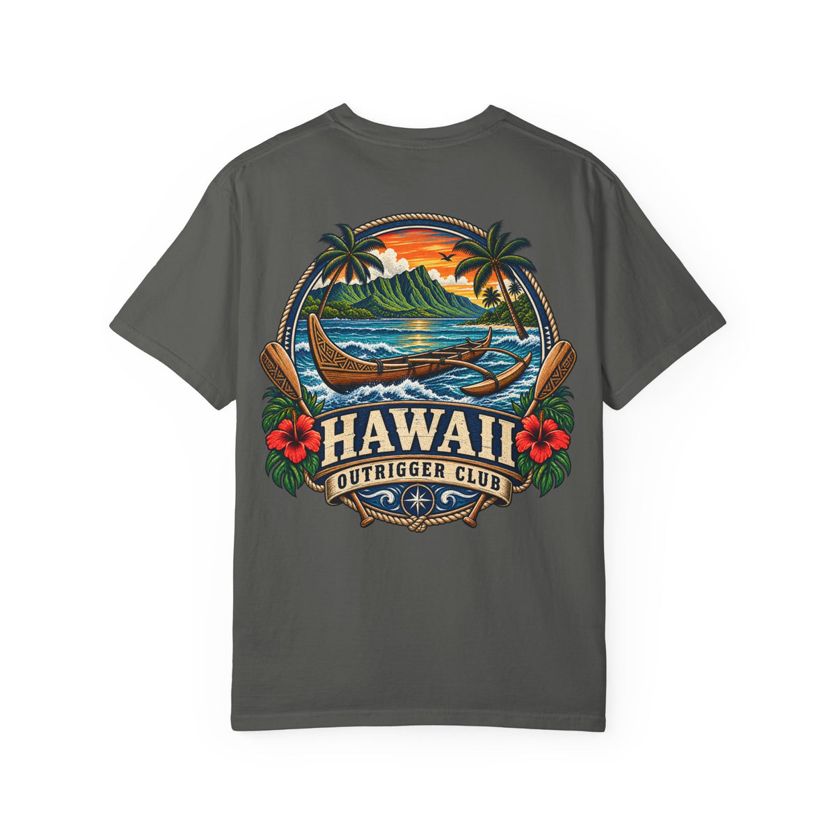 Hawaii Outrigger Club Unisex Comfort Color 1717 Streetwear Graphic Tee