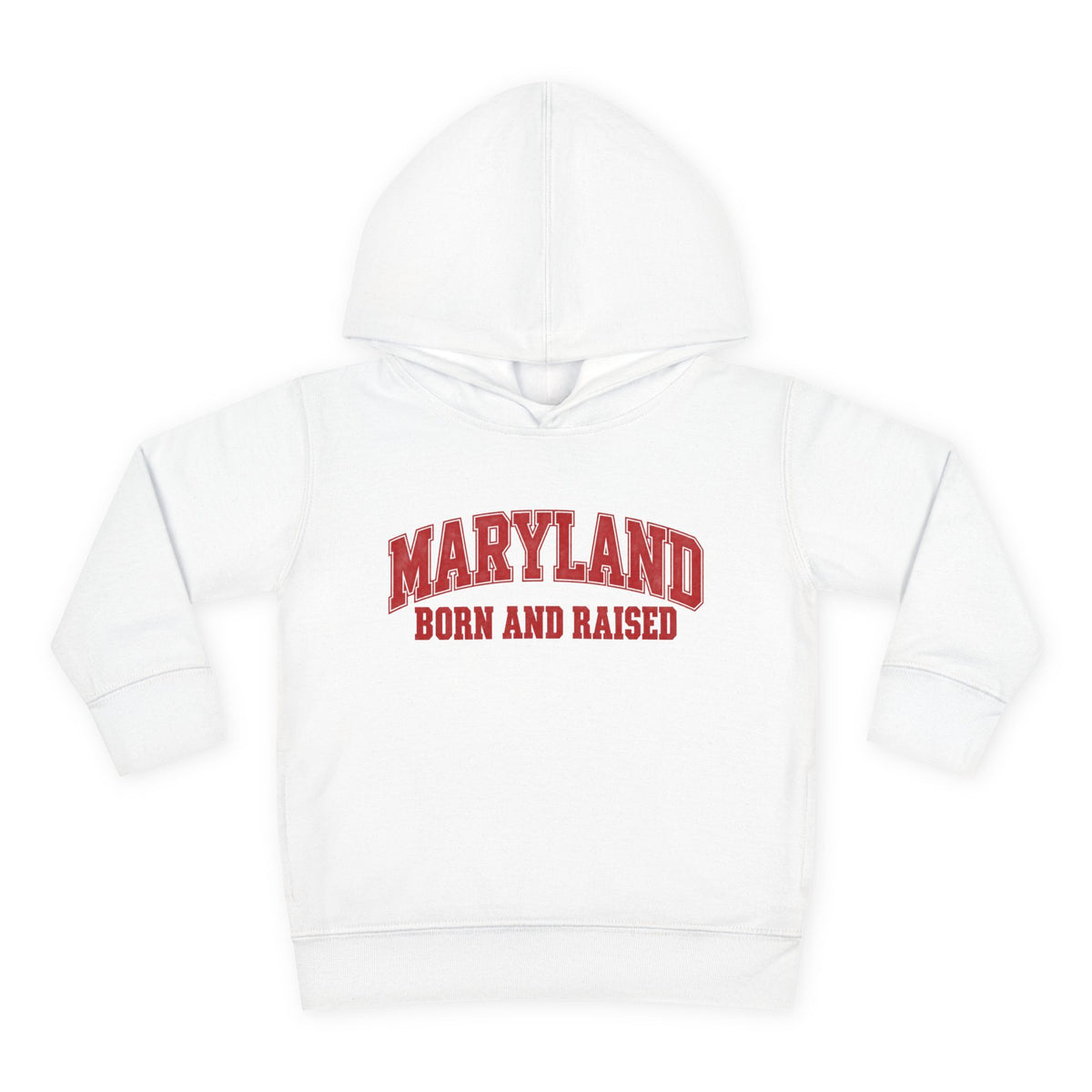 Maryland Born and Raised Classic Collegiate Unisex Toddler Pullover Fleece Hoodie