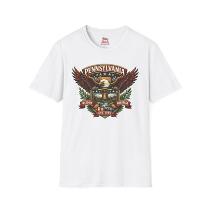 Pennsylvania Americana Eagle Unisex Softstyle T Shirt State Pride Graphic Tee Collections FS03