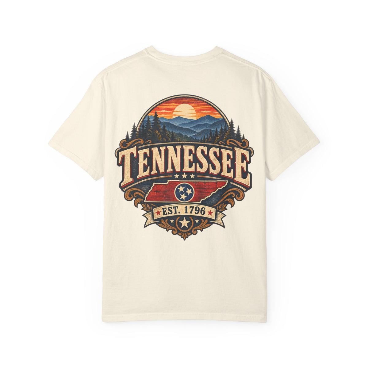 Tennessee Established 1796 Unisex Comfort Color 1717 Streetwear Graphic Tee
