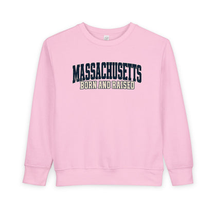 Massachusetts Born and Raised Rugged Heritage Unisex Toddler Sweatshirt