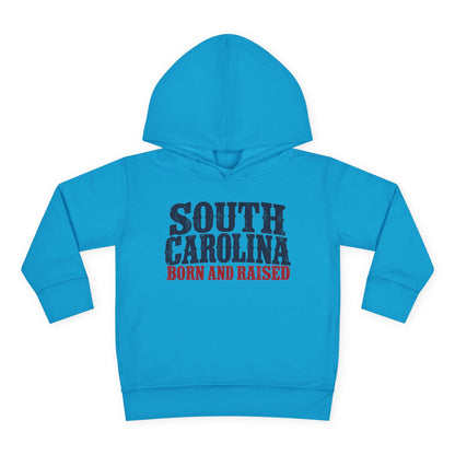 South Carolina Born and Raised Southern Heritage Unisex Toddler Pullover Fleece Hoodie
