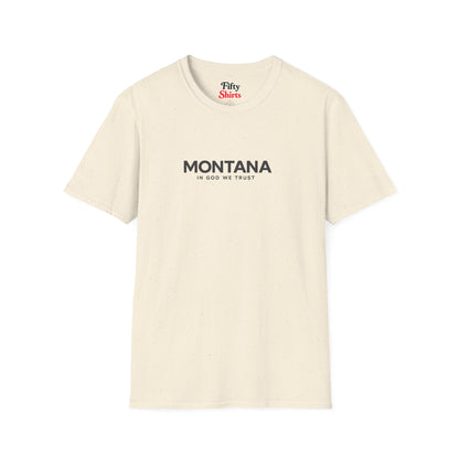 Montana All State In God We Trust Front Design Unisex Everyday Tee