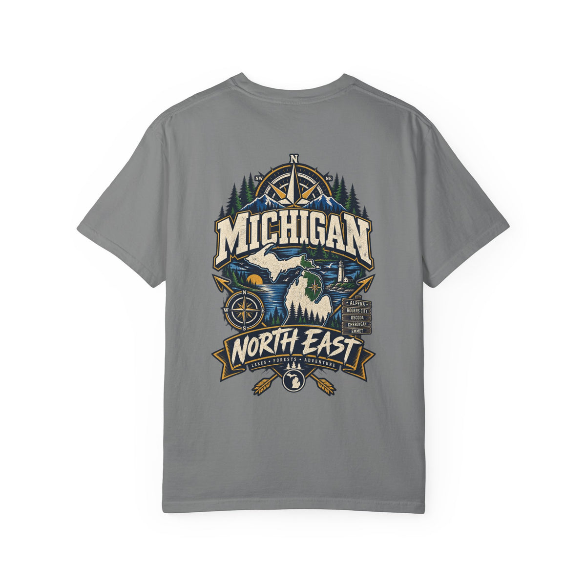 Michigan North East Unisex Comfort Color 1717 Streetwear Graphic Tee