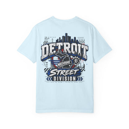 Michigan Detroit Street Division Unisex Comfort Color 1717 Streetwear Graphic Tee