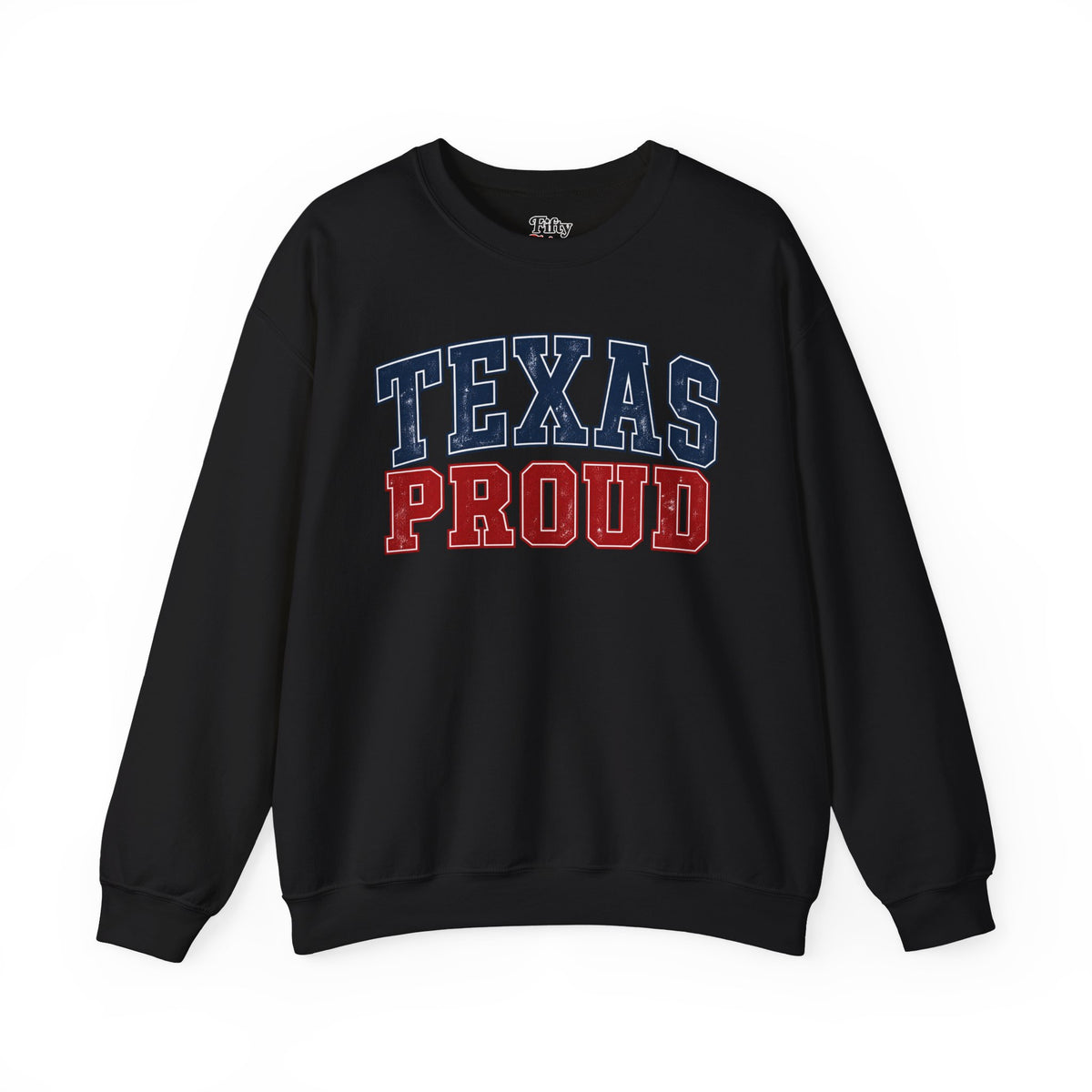 Texas Proud Unisex Crewneck Sweatshirt State Name Graphic