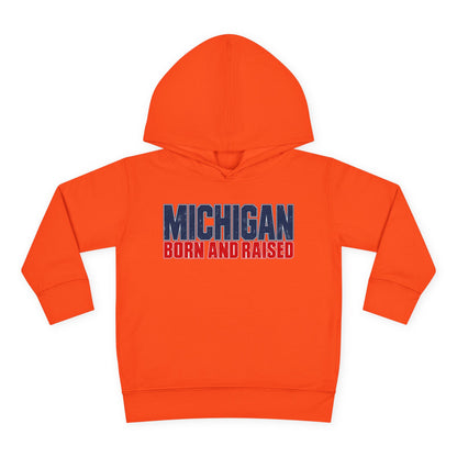 Michigan Born and Raised Modern Streetwear Unisex Toddler Pullover Fleece Hoodie