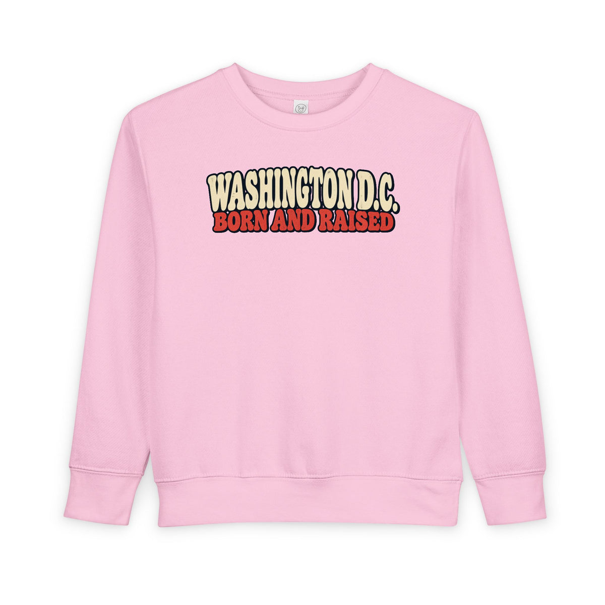 Washington DC Born and Raised Retro 1970s Unisex Toddler Sweatshirt