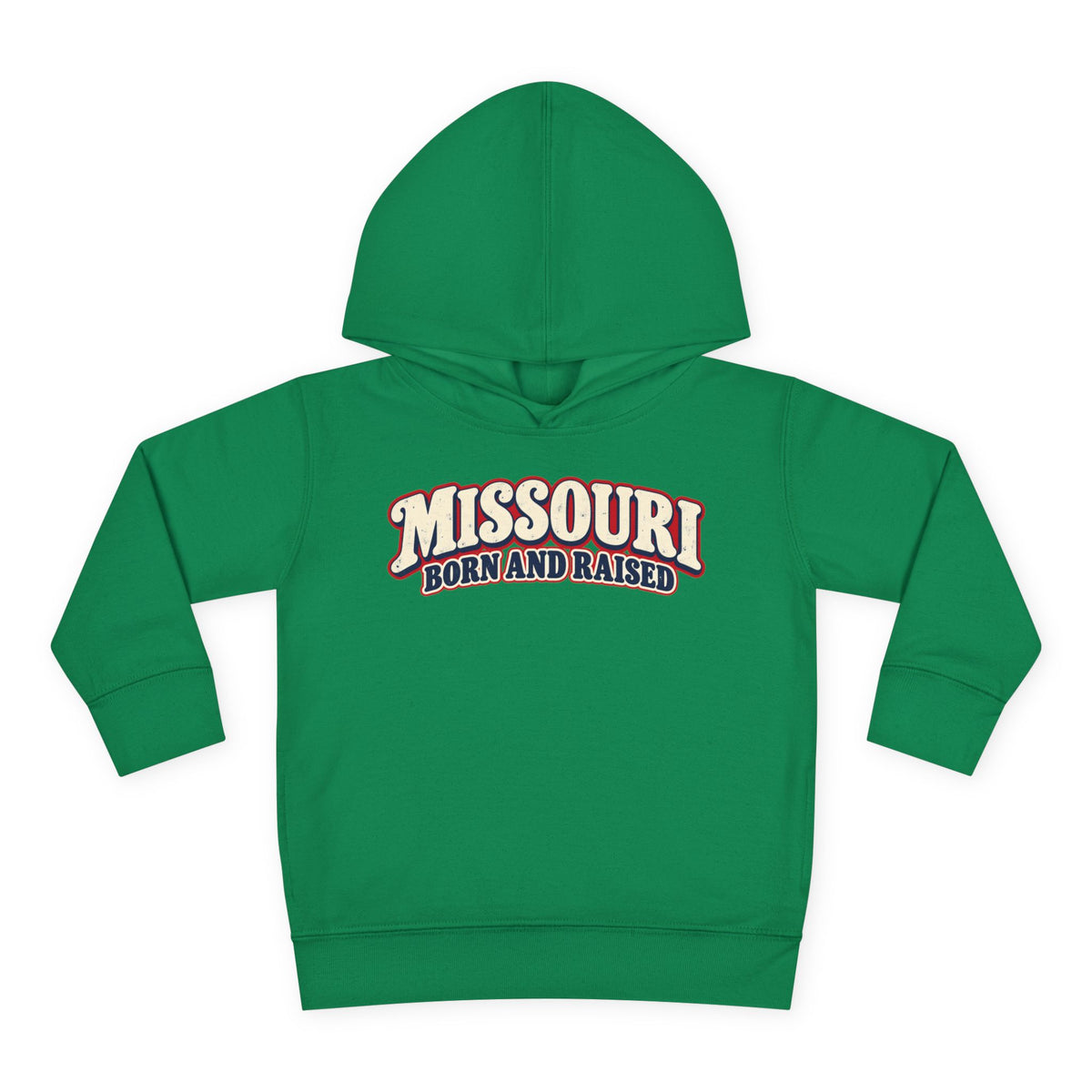 Missouri Born and Raised Retro 1970s Unisex Toddler Pullover Fleece Hoodie