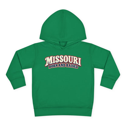 Missouri Born and Raised Retro 1970s Unisex Toddler Pullover Fleece Hoodie