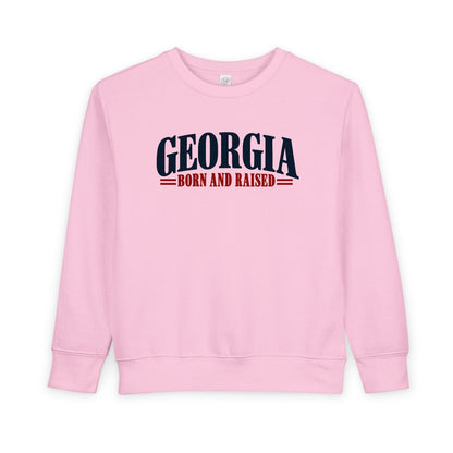 Georgia Born and Raised Premium Heritage Unisex Toddler Sweatshirt