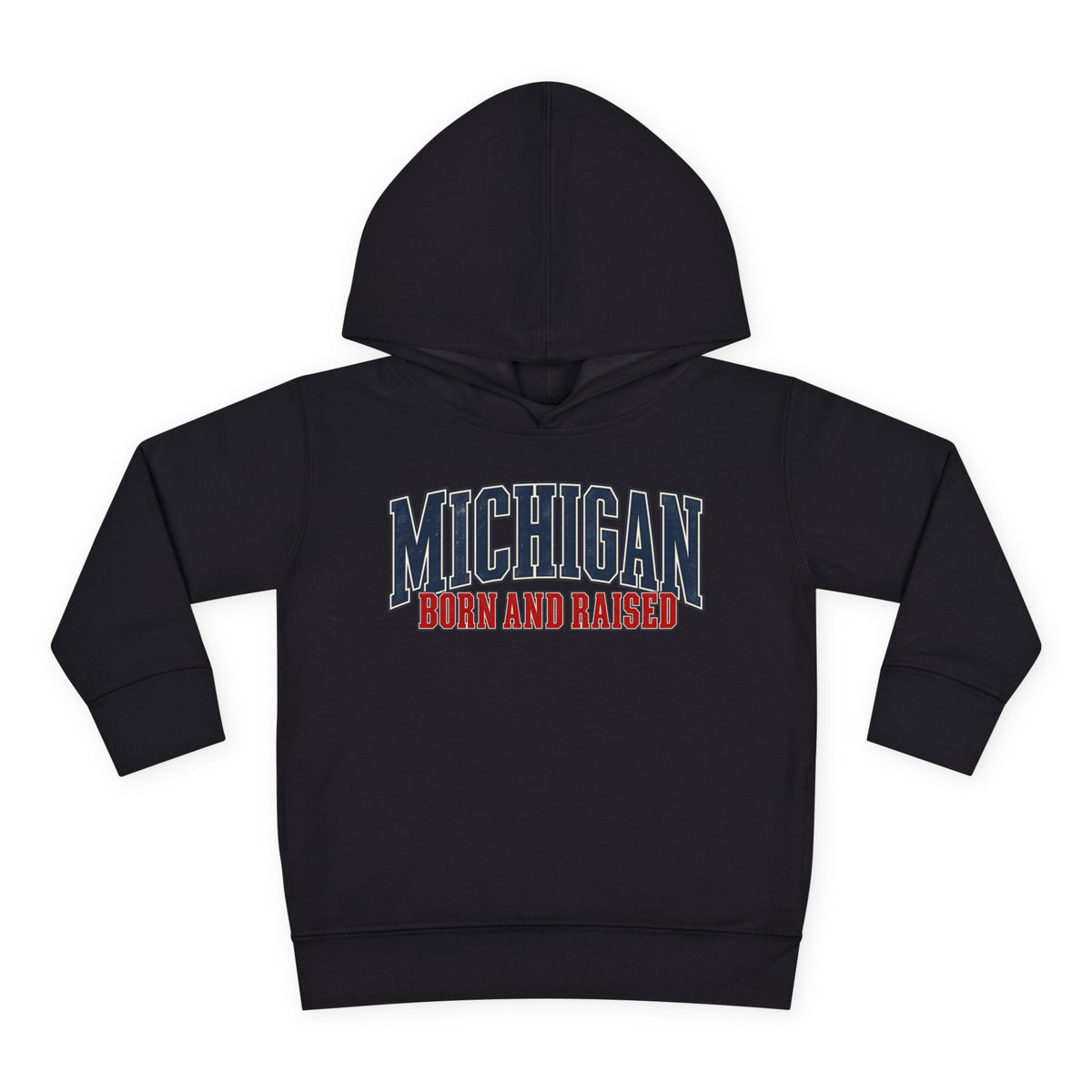 Michigan Born and Raised Luxury Vintage Streetwear Unisex Toddler Pullover Fleece Hoodie