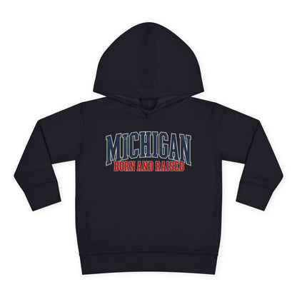 Michigan Born and Raised Luxury Vintage Streetwear Unisex Toddler Pullover Fleece Hoodie