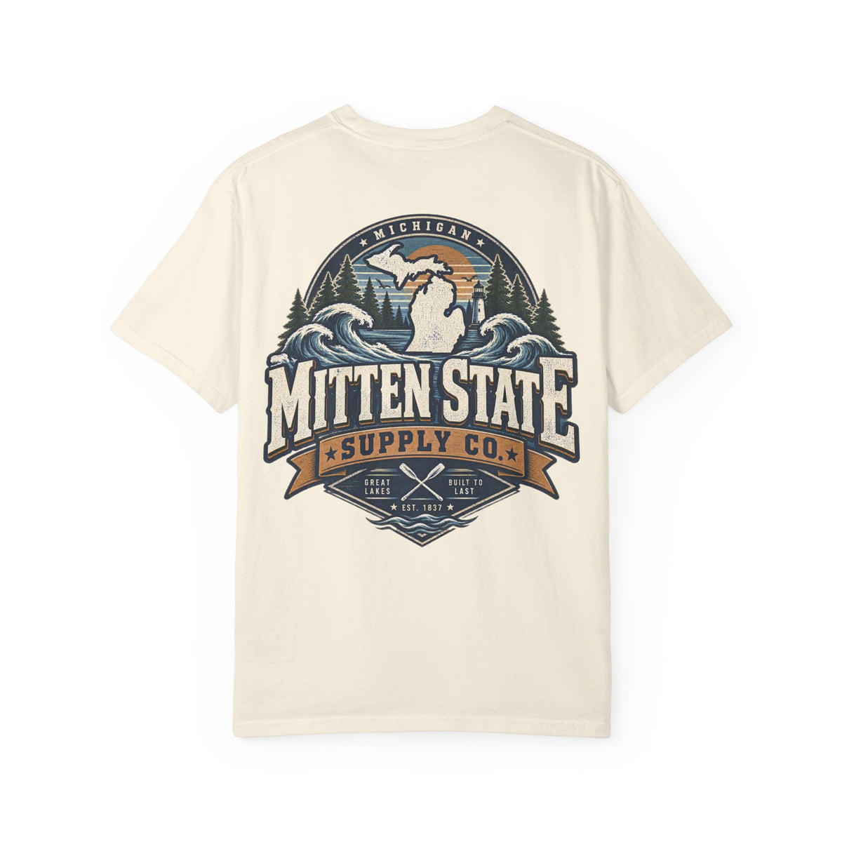 Michigan Mitten State Supply Co. Unisex Comfort Color 1717 Streetwear Graphic Tee