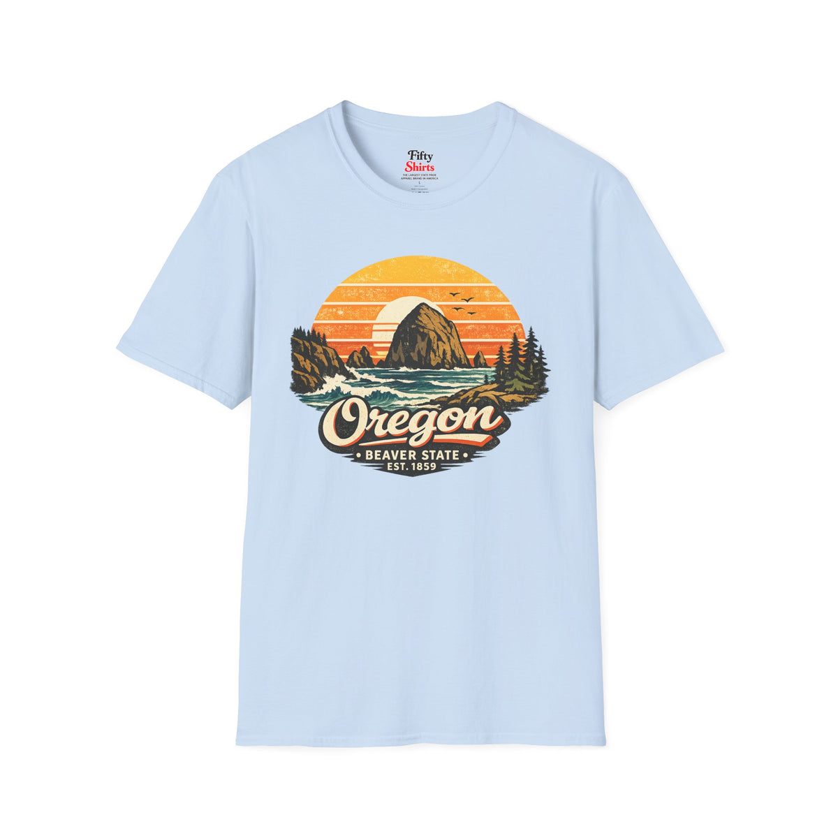 Oregon Pacific Sunset Unisex Softstyle T Shirt State Pride Graphic Tee Collections FS03