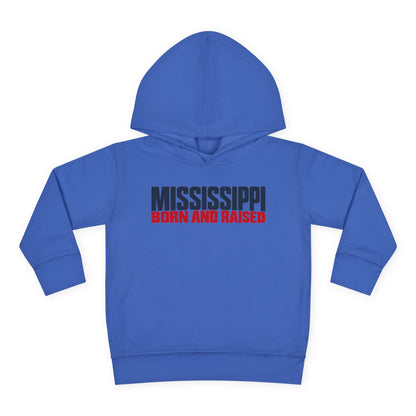 Mississippi Born and Raised Modern Southern Streetwear Unisex Toddler Pullover Fleece Hoodie
