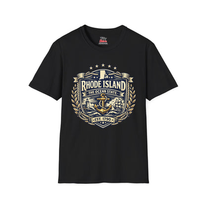 Rhode Island Heritage Badge Unisex Softstyle T Shirt State Pride Graphic Tee Collections FS03