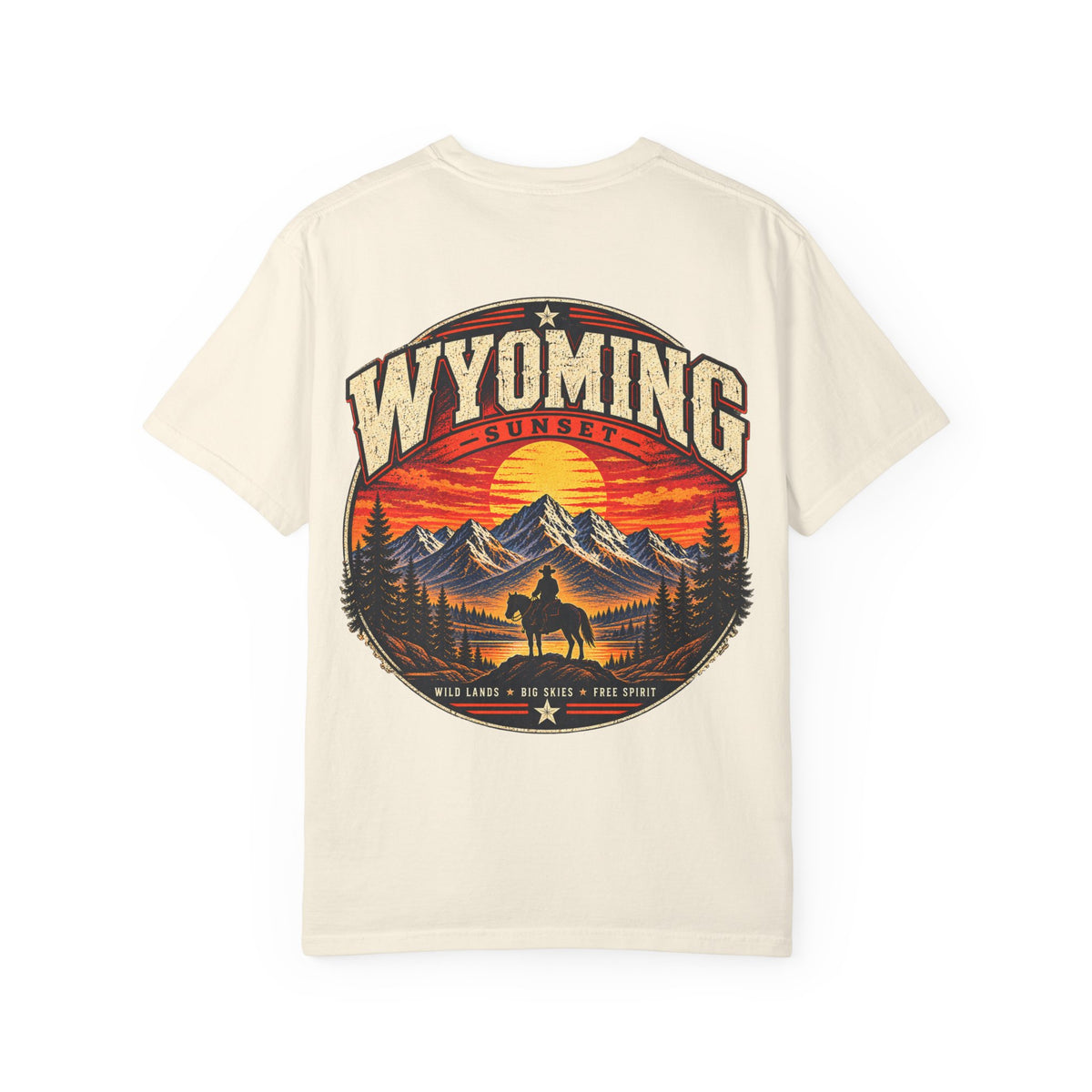 Wyoming Sunset Unisex Comfort Color 1717 Streetwear Graphic Tee