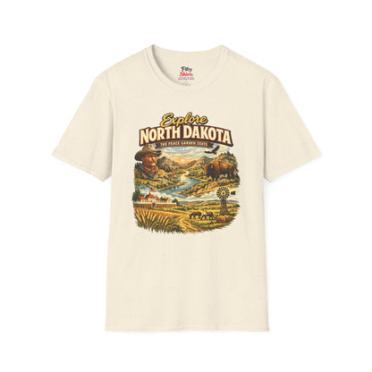 Explore North Dakota Unisex Softstyle T Shirt State Pride Graphic Tee Collections FS03