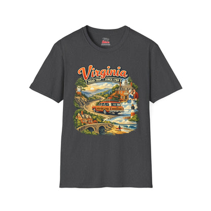Virginia Road Trip Unisex Softstyle T Shirt State Pride Graphic Tee Collections FS03