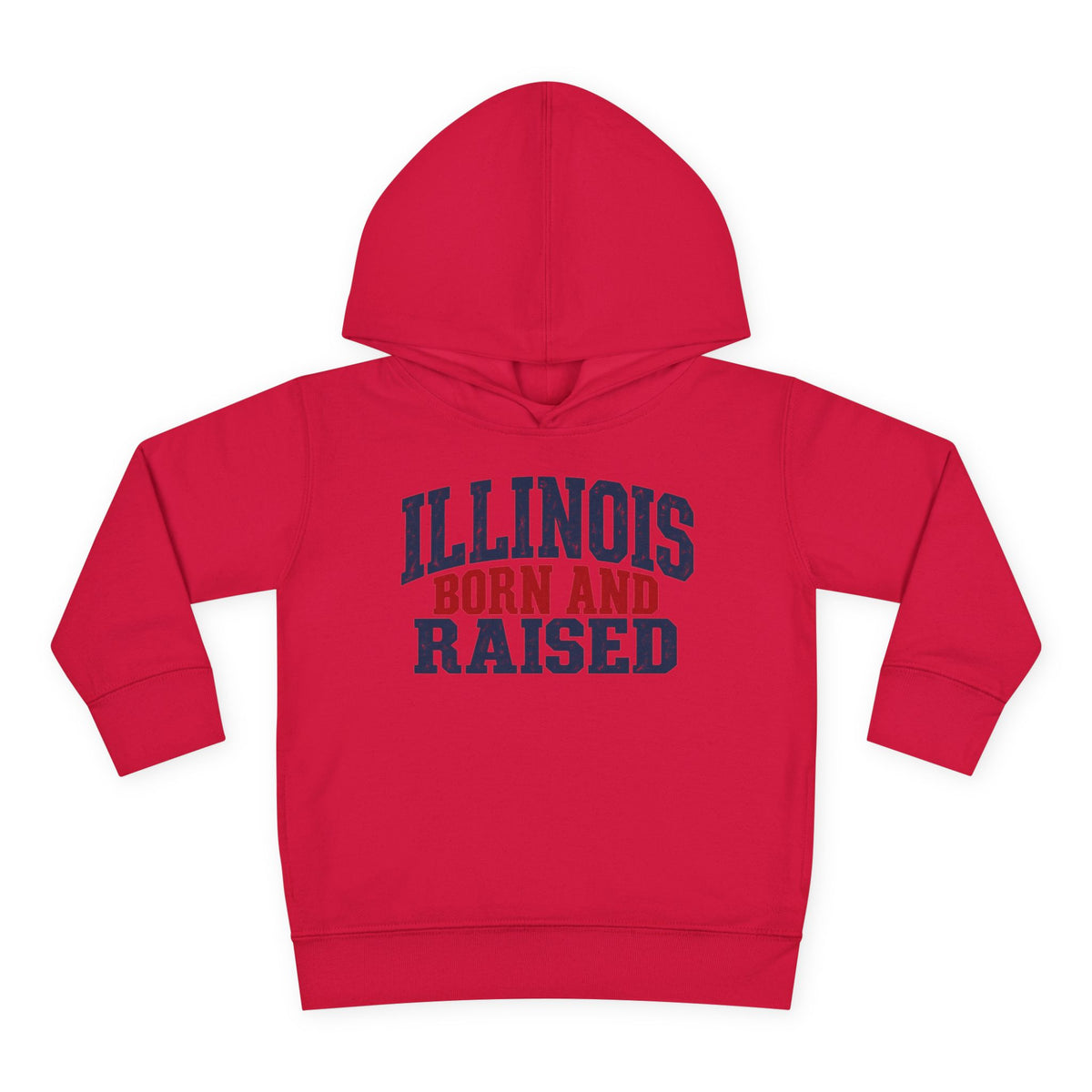 Illinois Born and Raised Bold Hometown Pride Unisex Toddler Pullover Fleece Hoodie