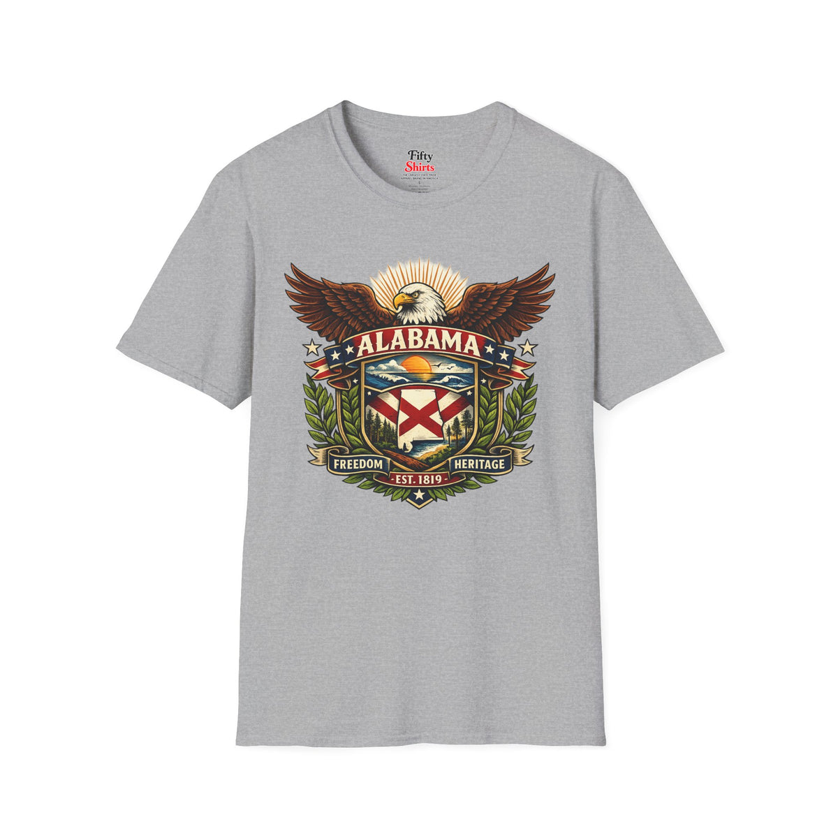 Alabama Americana Eagle Unisex Softstyle T Shirt State Pride Graphic Tee Collections FS03