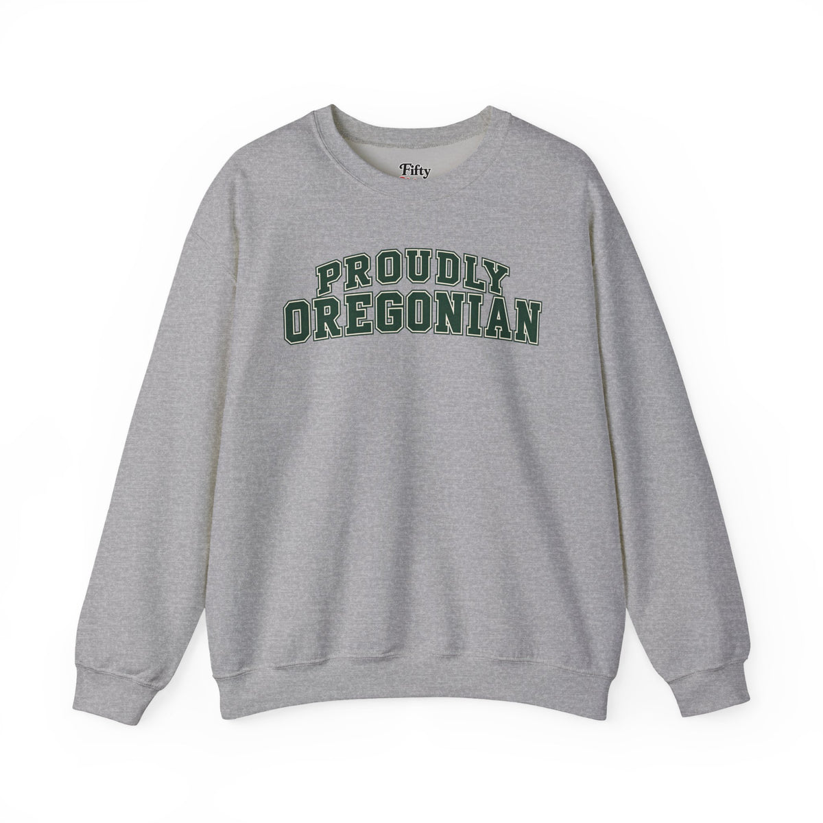 Proudly Oregonian Oregon Unisex Crewneck Sweatshirt State Name Graphic