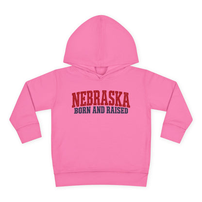 Nebraska Born and Raised Rugged Workwear Unisex Toddler Pullover Fleece Hoodie